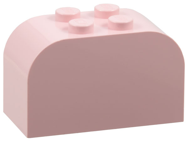 Brick Curved 2 x 4 x 2 Double [Plain] in Rose Pink
