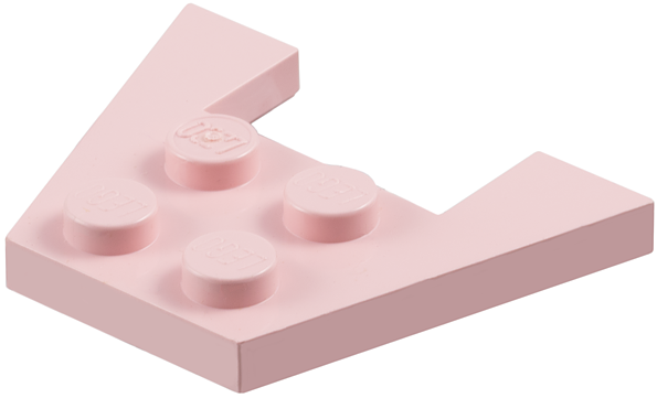 Wedge Plate 3 x 4 without Stud Notches in Rose Pink