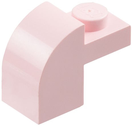 Brick Curved 1 x 2 x 1 1/3 with Curved Top in Rose Pink