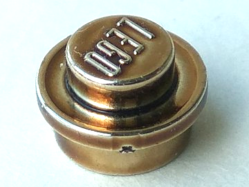 Plate Round 1 x 1 with Solid Stud in Chrome Antique Brass