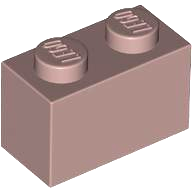 Brick 1 x 2 in Sand Red