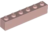 Brick 1 x 6 in Sand Red