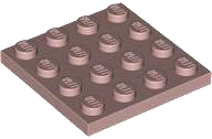 Plate 4 x 4 in Sand Red