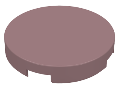 Tile Round 2 x 2 with Bottom Cross in Sand Red