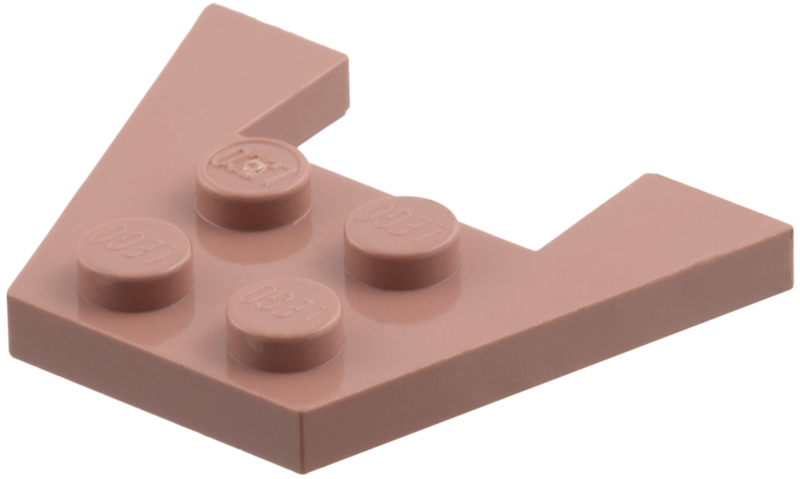 Wedge Plate 3 x 4 without Stud Notches in Sand Red