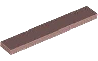 Tile 1 x 6 with Groove in Sand Red