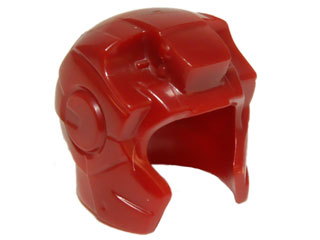 Helmet Space with Open Face Rounded, Top Hinge in Dark Red