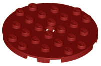 Plate Round 6 x 6 with Hole in Dark Red