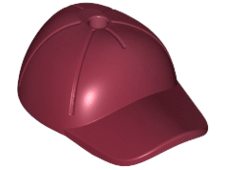 Hat / Cap Short Curved Bill with Seams and Hole on Top in Dark Red
