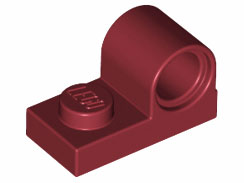 Plate Special 1 x 2 with Pin Hole on Top in Dark Red