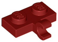 Plate Special 1 x 2 with Clip Horizontal on Side in Dark Red