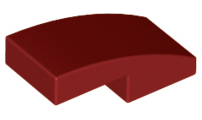 Brick Curved 2 x 1 No Studs [1/2 Bow] in Dark Red