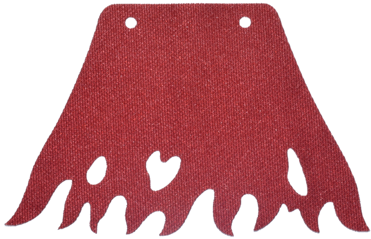 Large Figure Cape, Tattered, 2 Holes in Dark Red
