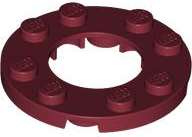 Plate Round 4 x 4 with 2 x 2 Round Opening in Dark Red