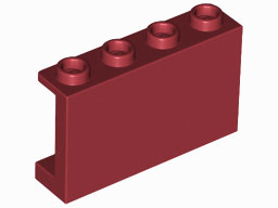 Panel 1 x 4 x 2 with Side Supports - Hollow Studs in Dark Red