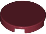 Tile Round 2 x 2 with Bottom Stud Holder in Dark Red