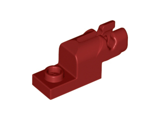 Launcher, Plate Special 1 x 2 with Mini Blaster in Dark Red
