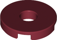 Tile Special Round 2 x 2 with Hole in Dark Red