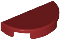 Tile Round 1 x 2 Half Circle in Dark Red