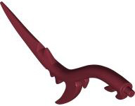 Creature Body Part, Dragon Tail Long Curved with Spikes and Barbs in Dark Red