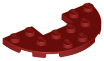 Plate Round Half 3 x 6 with 1 x 2 Cutout in Dark Red
