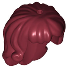 Hair Long with Curls at Ends in Dark Red