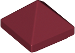Brick Sloped 45° 1 x 1 x 2/3 Quadruple Convex [Pyramid] in Dark Red