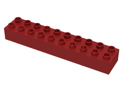 Duplo Brick 2 x 10 in Dark Red