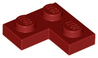 Plate 2 x 2 Corner in Dark Red