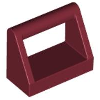 Tile Special 1 x 2 with Handle in Dark Red