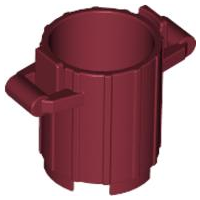Trash Can with 2 Cover Holders in Dark Red