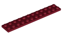 Plate 2 x 12 in Dark Red