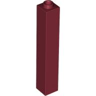 Brick 1 x 1 x 5 with Blocked Open or Hollow Stud in Dark Red