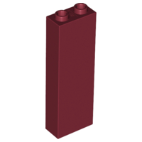 Brick 1 x 2 x 5 with Hollow Studs in Dark Red