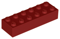 Brick 2 x 6 in Dark Red