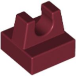 Tile Special 1 x 1 with Clip and Straight Tips in Dark Red