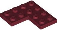 Plate 4 x 4 Corner in Dark Red