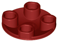 Plate Round 2 x 2 with Rounded Bottom [Boat Stud] in Dark Red