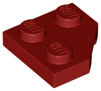 Wedge Plate 2 x 2 Cut Corner in Dark Red