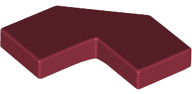 Tile Special 2 x 2 Corner with Cut Corner - Facet in Dark Red