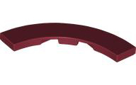 Tile 4 x 4 Curved, Macaroni in Dark Red