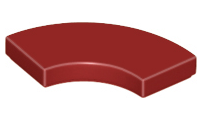 Tile 2 x 2 Curved, Macaroni in Dark Red