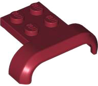 Wheel Arch, Mudguard 3 x 4 with 2 x 2 Plate in Dark Red