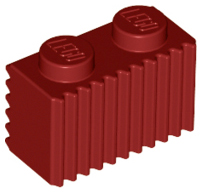 Brick Special 1 x 2 with Grille in Dark Red