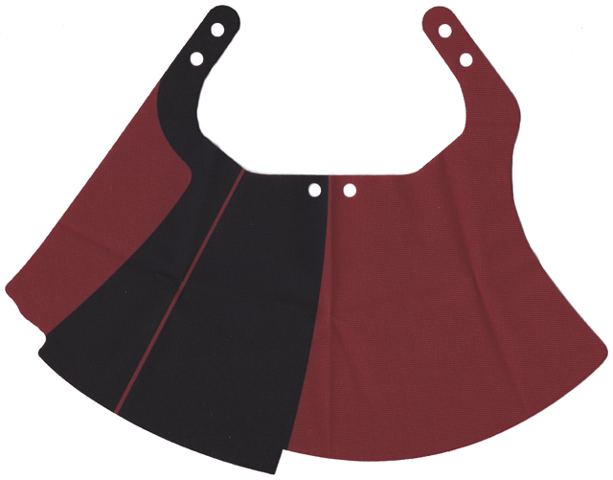 Large Figure Skirt, 6 Holes and Black Print in Dark Red