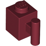 Brick Special 1 x 1 with Handle in Dark Red