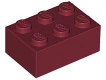 Brick 2 x 3 in Dark Red