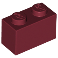 Brick 1 x 2 in Dark Red