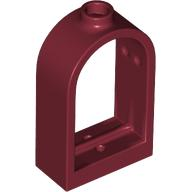 Window 1 x 2 x 2 2/3 with Rounded Top in Dark Red
