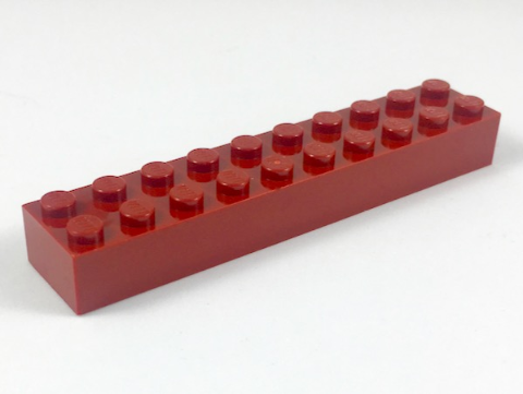 Brick 2 x 10 in Dark Red